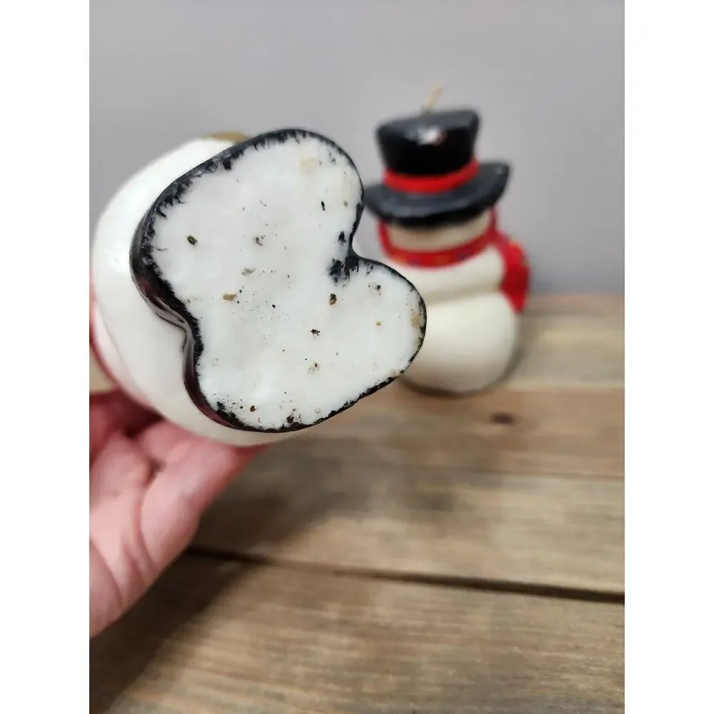 Santa and Snowman Christmas Vintage Candles 6
